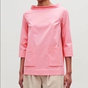 COS Cotton Top With Patch Pockets In Pink